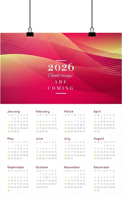 Настенный календарь-постер 2026 — пример нашей печати