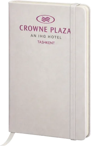 Блокнот Crowne Plaza Tashkent с логотипом — пример нашей печати