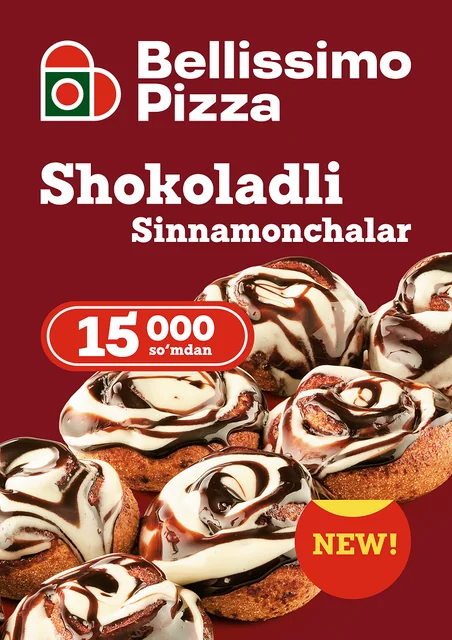 Постер Bellissimo Pizza — Shokoladli Sinnamonchalar — пример нашей печати